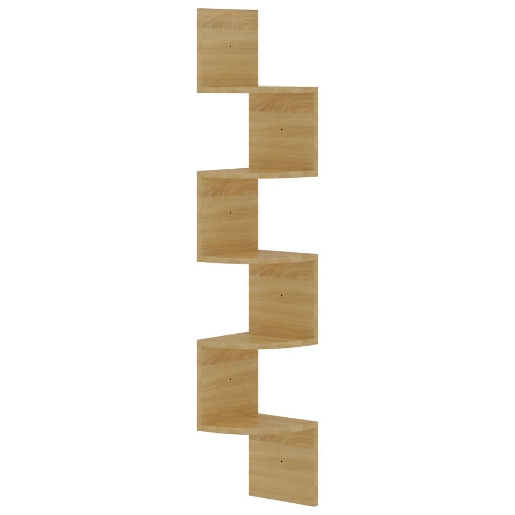 Étagère d angle murale chêne sonoma 19x19x123cm bois ingénierie
