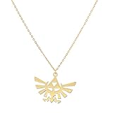 HANMOZTION Triangle Zeldas Pendant Necklace for Men Women Stainless Steel Triforce Triangle Amulet Choker Necklace(gold 1)