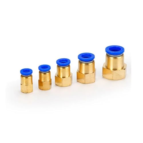 Conector neumático rápido PCF de latón con rosca hembra BSP estable 6