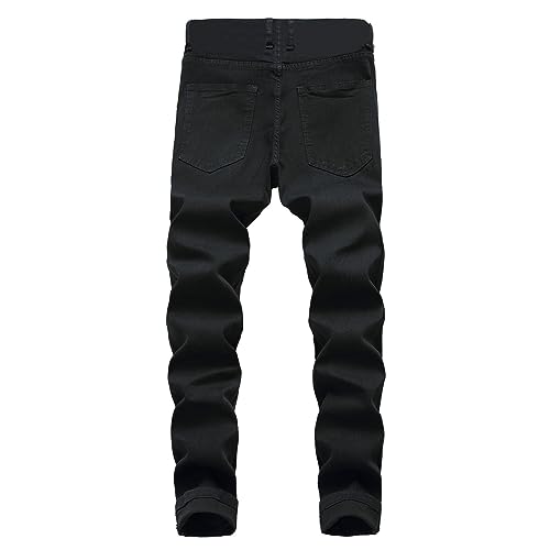 Men's Ripped Denim Pants Skinny Stretch Distressed Destroyed Slim Fit Fashion Party Casual Business Hiking Camping Jeans2