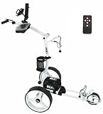 GOLF23, Elektro Golf Trolley 3.0 Lithium Batterie 20Ah, Funkfernbedienung, USB, Vollausstattung, Weiss