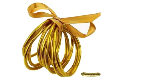 Jelly Bangle Bracelets Set Lightweight Cute Glitter Filled Stack Silicone