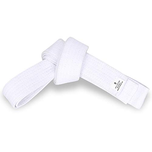 MACS Martial Arts Karate Belt Solid Color – Double Wrap Training Rank Belt for Kids & Adults, Durable Cotton, Multiple Sizes