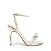 DREAM PAIRS Women's Double Bowknots Crystal Sandals Clear Slingback Heels Square Toe Shoes for Party Wedding Brielle,Size 8,Gold-Pu,SDHS2389W