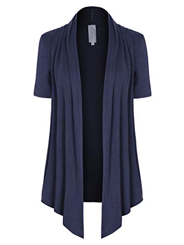Image of MixMatchy Women's Lightweight Short Sleeve Draped Open Front Cardigan Vest