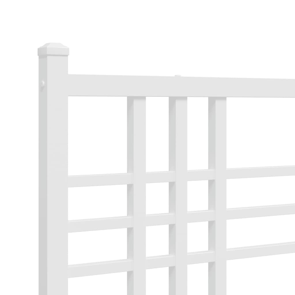 Kopfteil Metall Weiß 193 cm für Bettrahmen, Robustes Stahl-Design, Einfache Montage, Schlafzimmer-Möbel, Stabile Rückenlehne, Modernes Wohnaccessoire