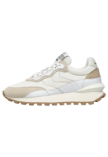 VOILE BLANCHE Zapatillas QWARK Hype Woman de gamuza y tejido técnico blanco, talla 40, Blanco, 40 EU