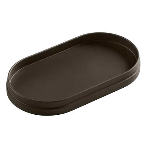 Bronze Metal Accessory Tray – Decorative Organizer for Jewelry, Bathroom Items, Desk Essentials – Sleek Compact Storage Solution for Home, Office, or Vanity