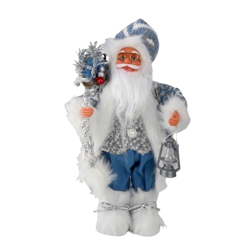 24" Santa Claus, Traditional Christmas Figurine Figure Decor with Bear