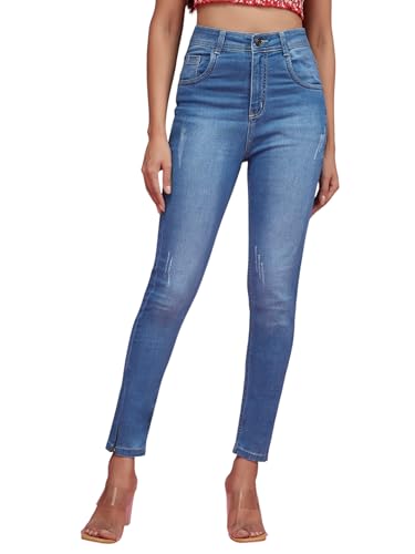 Image of Miss Chase Women's Skinny Fit High Rise Regular Length Denim Stretchable Jeans