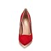 DREAM PAIRS Women's Closed Toe High Heels Dress Pointed Toe Wedding Pump Shoes,Size 7.5,Red/Suede