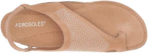 Aerosoles Women's Handbook Flat Sandal, LT TAN Suede, 6 M US | Image 4