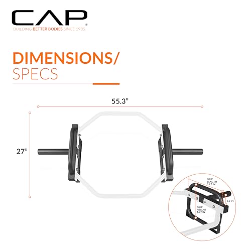 Image of CAP Olympic Trap & Shrug Bar with Elevated Grip, 500-Lb Capacity