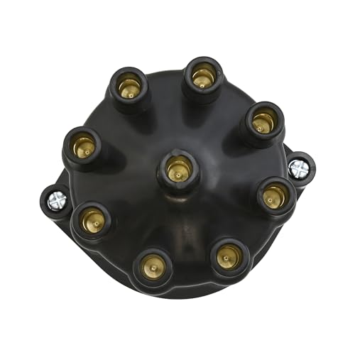 Pertronix D120700 Flame-Thrower Pontiac V8 Plug and Play Vacuum Advance Black Cap Billet Electronic Distributor with Ignitor II Technology for Pontiac V8