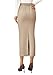 PRETTYGARDEN Women's 2025 Fall Maxi Pencil Skirt High Waisted Slit Work Office Trendy Long Skirts Business Casual Outfits (Beige,Large)