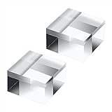 Mini Skater 2pcs Clear Acrylic Display Block,Solid Cube Jewelry Stand Riser Base Holder for Merchandise Ring Showcase Wedding Party Event Photography Stamp Card Making (Rectangle)