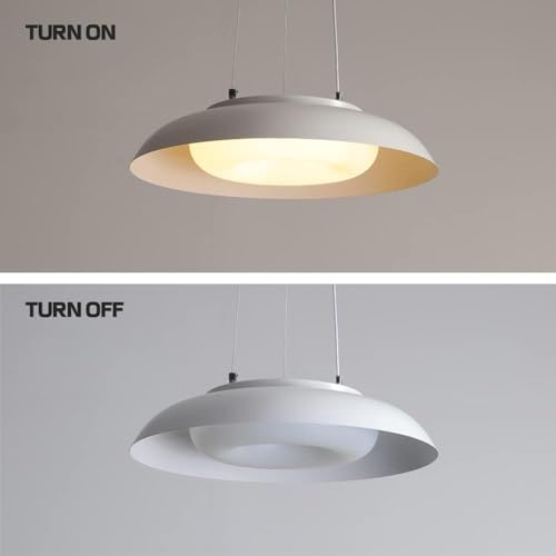 Lustre LED moderne blanc circulaire à gradation continue pour suspension de restaurant chic - 7