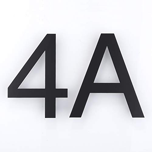 Mellewell Floating House Numbers 5 Inch Stainless Steel 18-8, Comtemporary Style Black, Number 4 Four, HN05HB-4