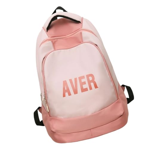 Sac à dos couleur contrastée grand volume rose avec compartiments ergonomiques - 2