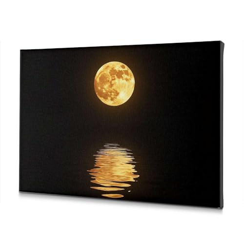 Toile baptême pleine lune 20x30 cm pour décoration de salon et Pâques