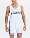 RANE SPORTS Men's Wrestling Singlets Athletic Supporters Tight Slim Fit Sport Bodysuit Sleeveless Wrestling Leotard Jumpsuits Weightlifting Clothes White side Blue L