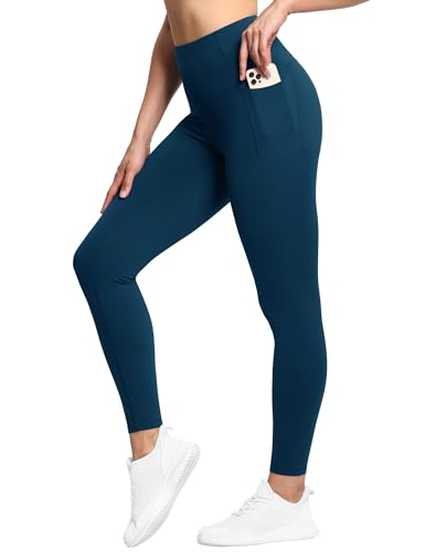 THE GYM PEOPLE Tummy Control Workout Leggings with Pockets High
