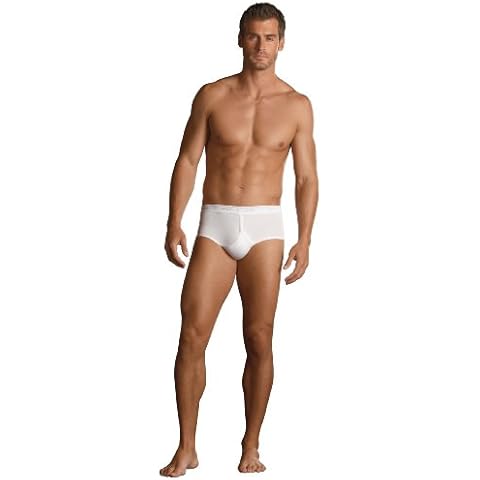Jockey UK Classic Cotton Rib Y-Front Brief 3Pack, White/White/White, 36 Waist Cover