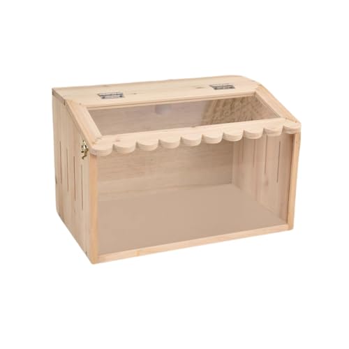 LUOGOXI ハムスター ケージ 爬虫類 両生類 大きい 小動物 給餌ボックス 木製飼育 爬虫類 シェルター 飼育 循環通気 透明 レプタイルボックス 通気性が良い 給餌ボックス (ペット用天窓)