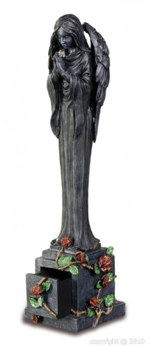 Figurine archange noir en résine pour une décoration intérieure moderne