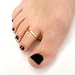 MoonliDesigns Toe Ring Foot Jewelry Beach Handmade Barefoot wear Adjustable Open Thin Band One Size Fits All in Gold Rose Silver (Rose Gold, Hammered Ring)