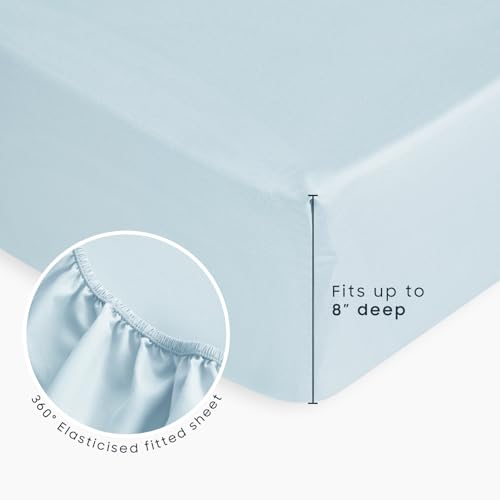 Image of Wake In Cloud - Toddler Bedding Set for Boys, Construction Car Excavator Truck, 4 Pieces Soft Crib Bed Set Including Comforter, Sheets and Pillowcase, Light Blue
