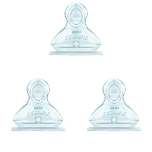 NUK - Tétines First Choice, Taille 1 (0-6 mois), Orthodontique, Silicone, Débit Moyen, Lot de 3