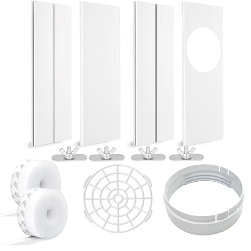 SunDiao Portable Air Conditioner Window Vent Kit with 2pack 3m Seal, Sliding AC Vent Kit for Exhaust Hose (5.9'/15cm)