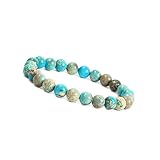 ✅ 𝗣𝗜𝗘𝗗𝗥𝗔𝗦 𝗣𝗥𝗘𝗖𝗜𝗢𝗦𝗔𝗦: Adorna tu muñeca con nuestra pulsera de piedras preciosas elástica. Consta de pequeñas cuentas de piedra natural de jaspe Meeressediment con un diámetro de 8 mm.