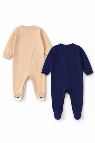 Image of TuddyBuddy 100% Cotton Multi Color Zipper Romper Sleepsuit /Romper /Jumpsuit for Baby Boy & Baby Girl