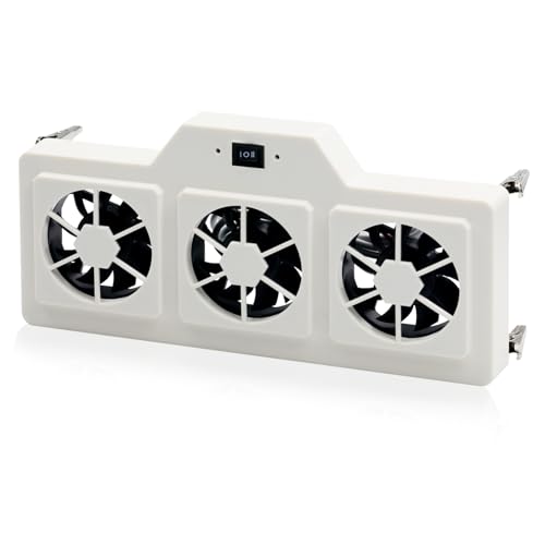 12V RV Refrigerator Cooling Fan RV Fridge Evaporator Fin Fan with Three 2.5 Powered Fans Adjustable Speed Prevents Ice Optional Remote Control High Airflow Quiet Operation