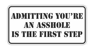 3pcs admitting your an a hole is the first step funny hard hat/helmet stickers