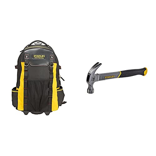 Image of Stanley 1-79-215 Fatmax Backpack on Wheels & STHT0-51309 16oz Fiberglass Curved Claw Hammer, 450g