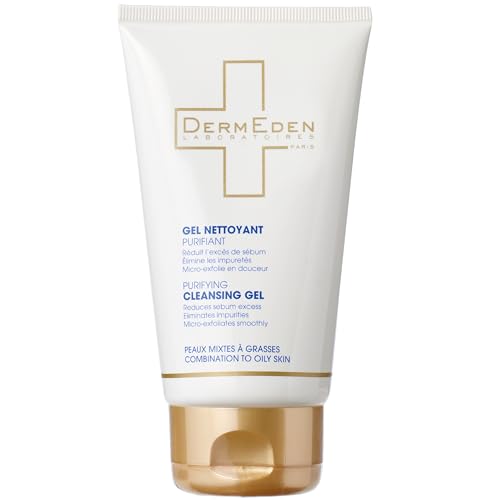 DermEden - Purifying Cleansing Gel 150 ml - Removes impurities and reduces excess sebum - Gently exfoliates uneven skin texture - Made in France by our Laboratoires