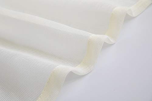 Highfly Beige Sheer Curtain Window Treatment Rod Pocket Curtain Panels For Bedroom And Living Room Child Room (54 X 45'' Set Of 2 Beige) #TOP4