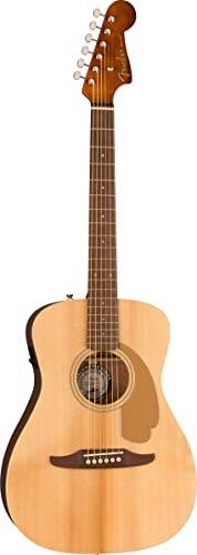 Fender Malibu Player Acoustic Electric Guitar Bundle With Midnight Blue Gig Bag, Strap, Clip-On Tuner, Strings, String Winder, Picks, And Austin Bazaar Instructional Dvd - Natural #TOP1