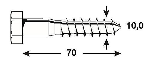 Image secondaire de Vis à bois hexagonales Connex 10 x 70 mm - 1000 g