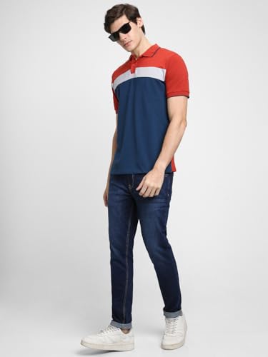 Image of Dennis Lingo Men's Cotton Solid Regular Fit Mandarin Collar Short Sleeve Polo Tshirt