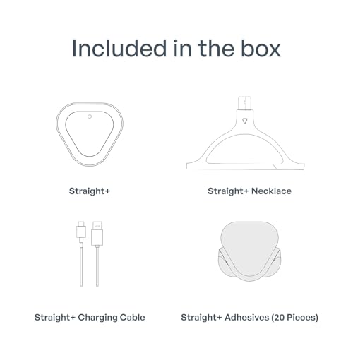 Image of Straight Plus AI Powered Posture Corrector Trainer Device (Necklace Included) - Back Brace Smart Straightener Office Work Support - Back Postur Corrector Device - Posture Corrector for Women & Men