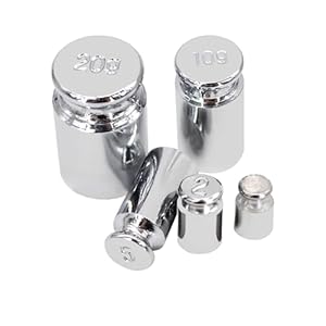 Kalibratiegewicht, kalibratiegewichten, set, roestvrij staal, meetgewichten voor laboratoria, digitale weegschalen en klein handwerk, 1 g, 2 g, 5 g, 10 g, 20 g