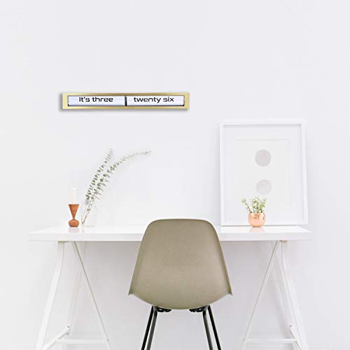 Cloudnola Texttime Metal Wall And Table Flip Clock And Wall Decor, Gold And White, 24 Inches Wide, Battery Operated Digital Display #TOP3