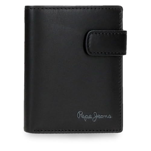 Portefeuille vertical Pepe Jeans Luton à fermeture clic sécurisée et compacte
