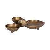 Kate and Laurel Cluso Modern Metal Tabletop Footed Cluster Tray, 14 x 10, Antique...