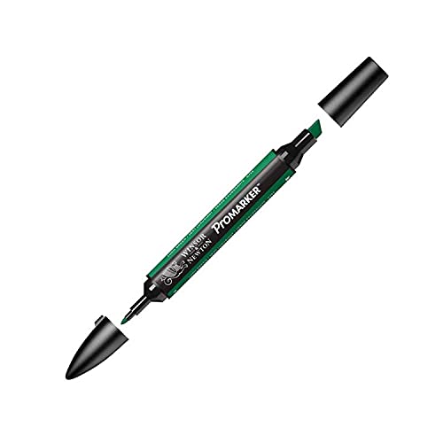 Image of Winsor & Newton Promarker, Alcohol Based Markers, Lush Green (G756), Double Tipped Drawing Marker Set for Artists, Graphic Designers, Illustrators - Chisel & Fine Twin Tip, Streak Free Coverage