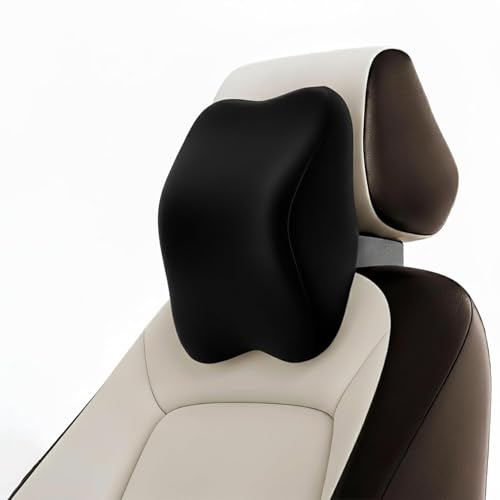 Image of HOMBOX Car Neck Rest Pillow | Ultrasoft Pillow for Comfortable Car Rides | Superior Neck Support Cushion | Relieves Neck Pain | Memory Foam Head Rest Pillow with Washable Velvet Cover | Black